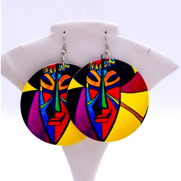 Mande African Face Mask Earrings - Trufacebygrace