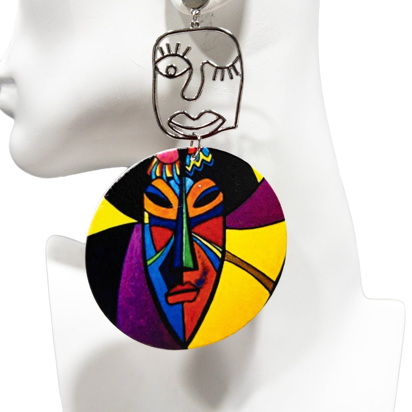 Mande African Face Mask Earrings - Trufacebygrace