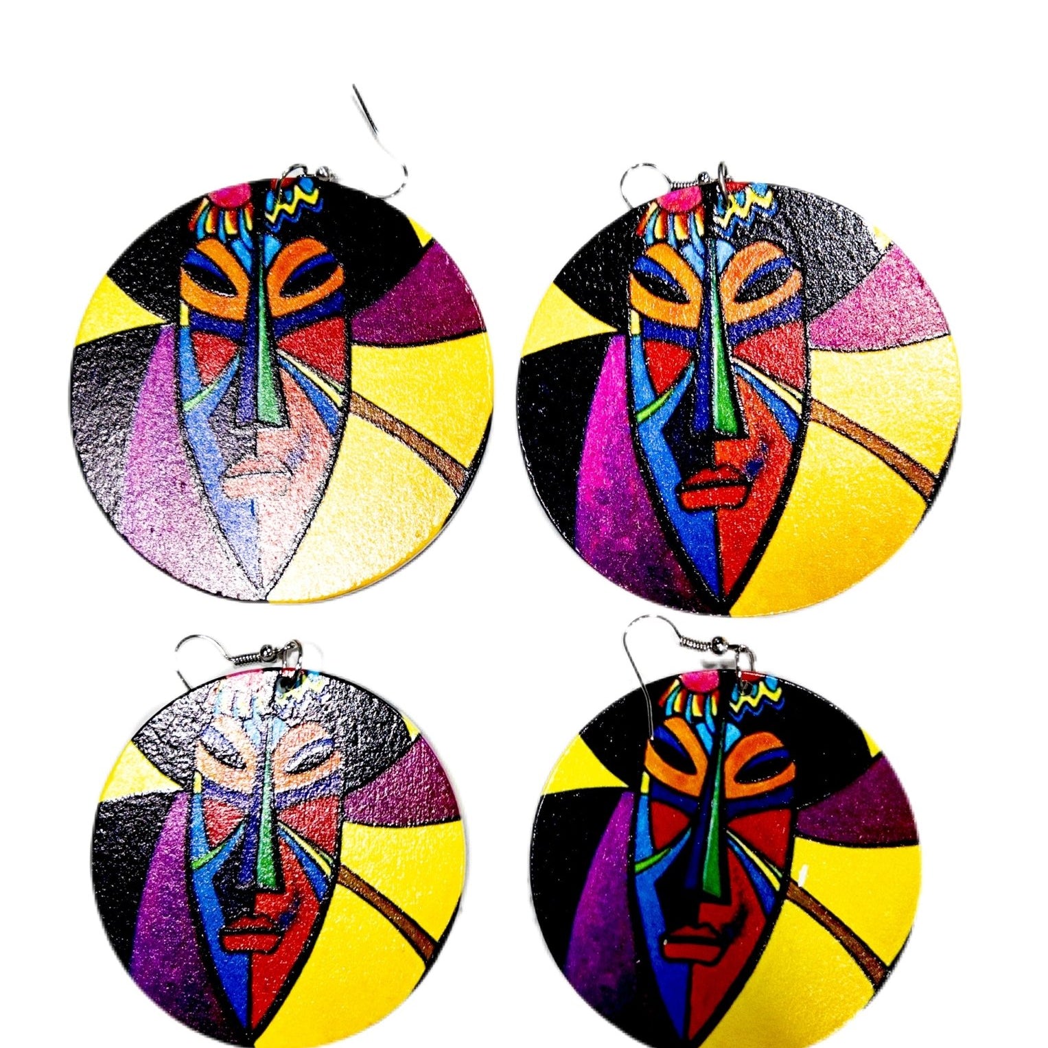 Mande African Face Mask Earrings - Trufacebygrace
