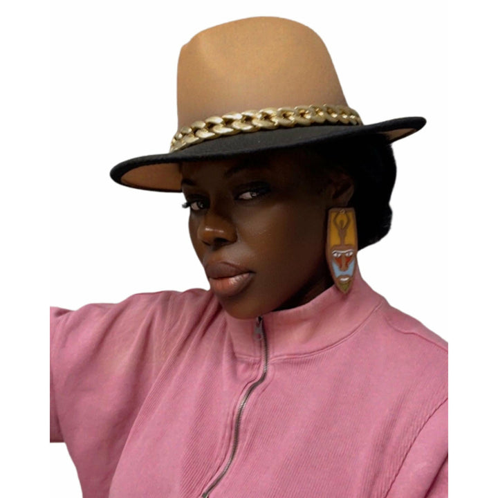 Mask Ya Mbao Oversized Stud Earrings - Trufacebygrace