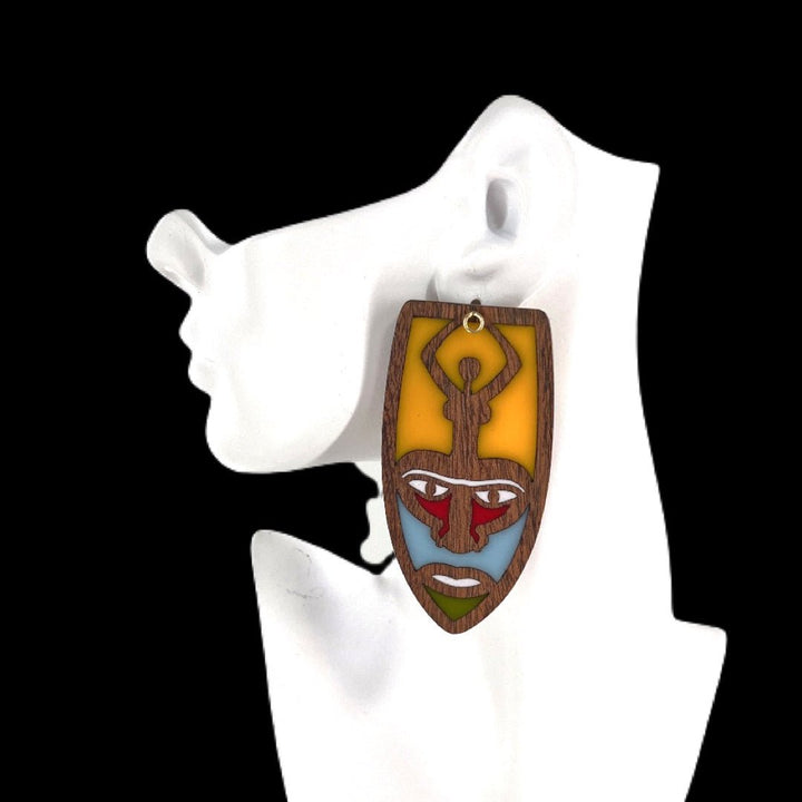 Mask Ya Mbao Oversized Stud Earrings - Trufacebygrace