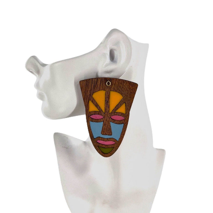 Mask Ya Mbao Oversized Stud Earrings - Trufacebygrace