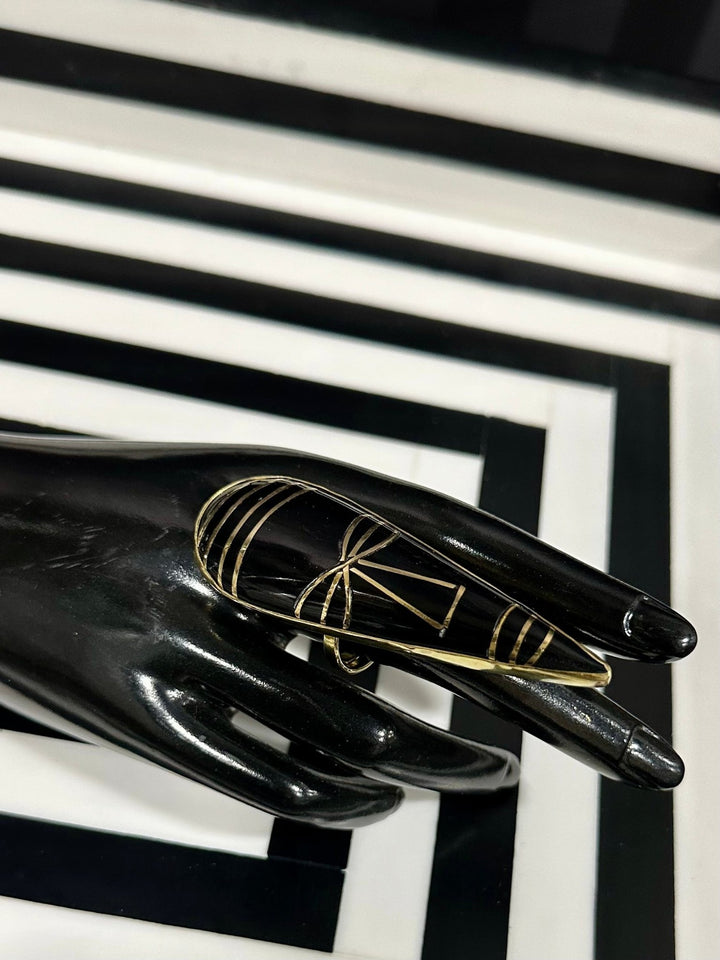 Maskhara Bone and Brass Tribal Mask Ring - Trufacebygrace
