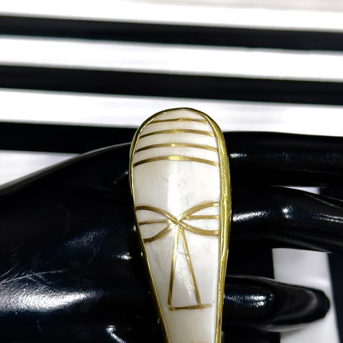 Maskhara Bone and Brass Tribal Mask Ring - Trufacebygrace