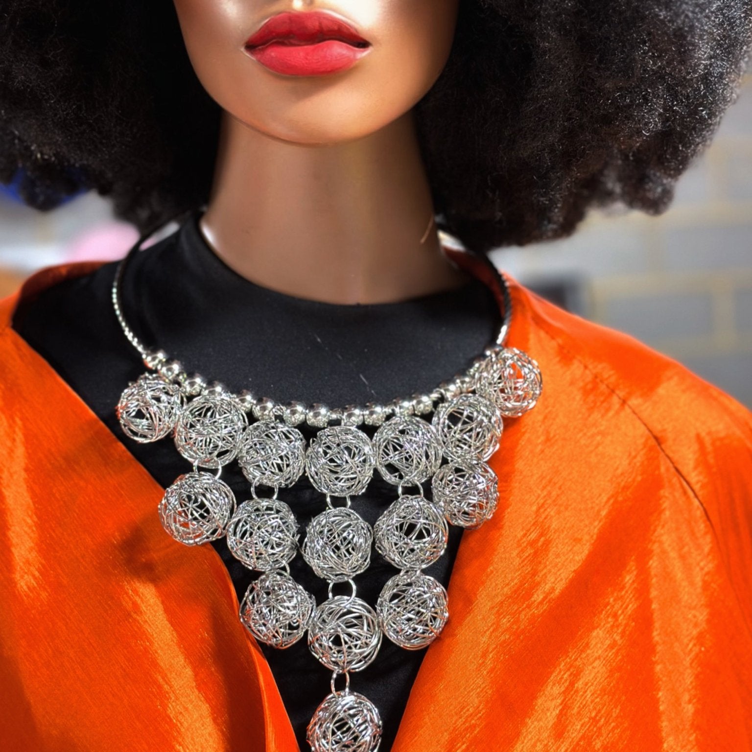 Metal Balls statement Necklace - Trufacebygrace