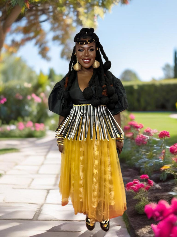 Mettalic Gold Kubwa Woven basket Drop Earrings - Trufacebygrace