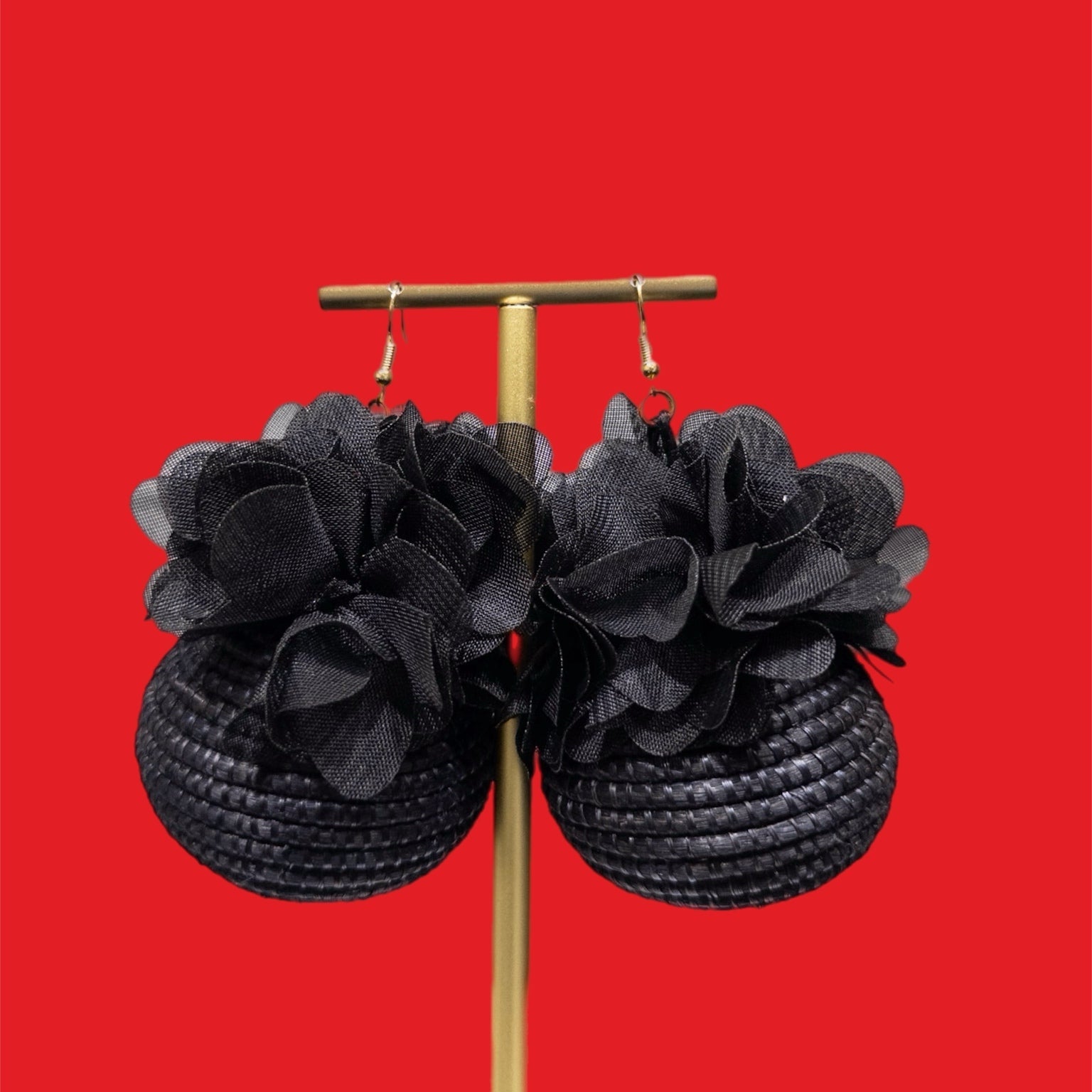 Midnight Bloom Basket Drop Earrings - Trufacebygrace