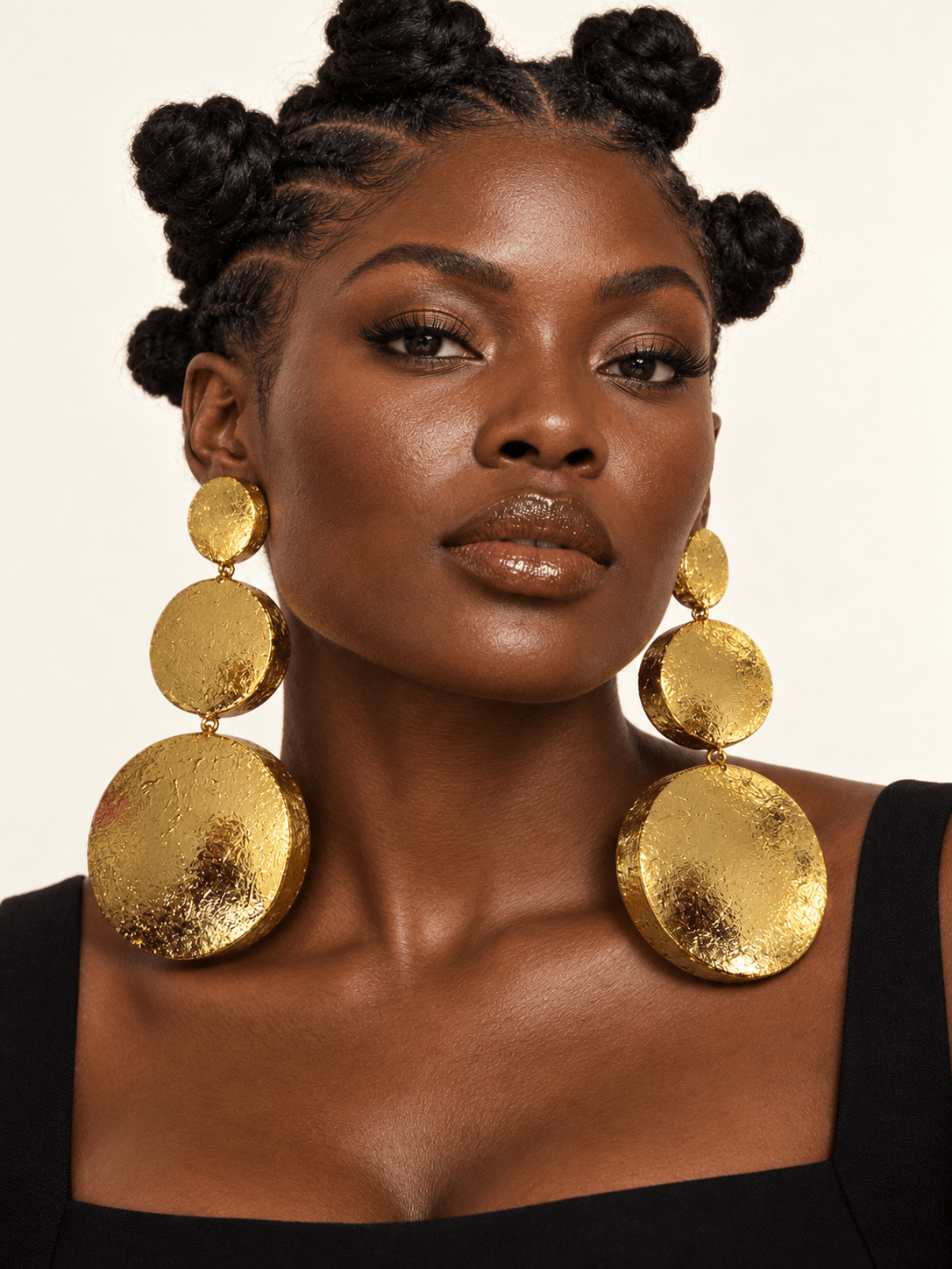 Miensa Gold Discs Foil Earrings - Trufacebygrace