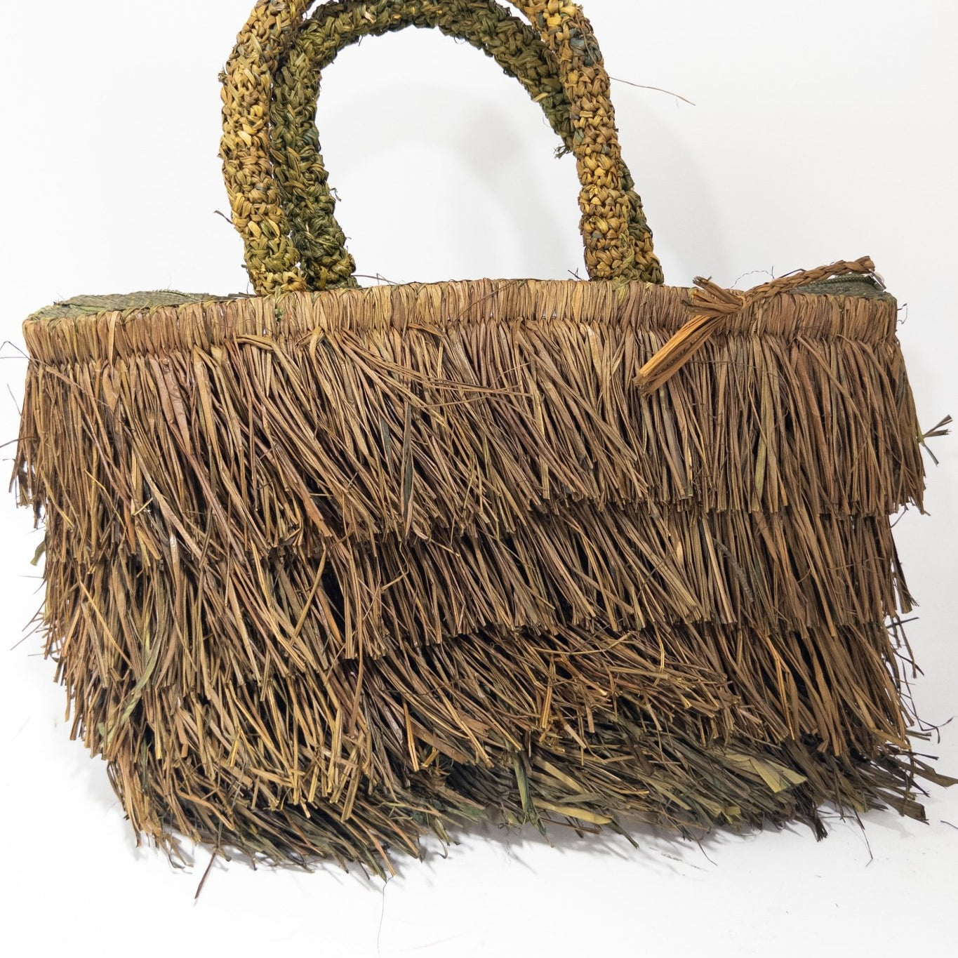 Mitende - Fringe Raffia / Straw tote beach Bag - Trufacebygrace