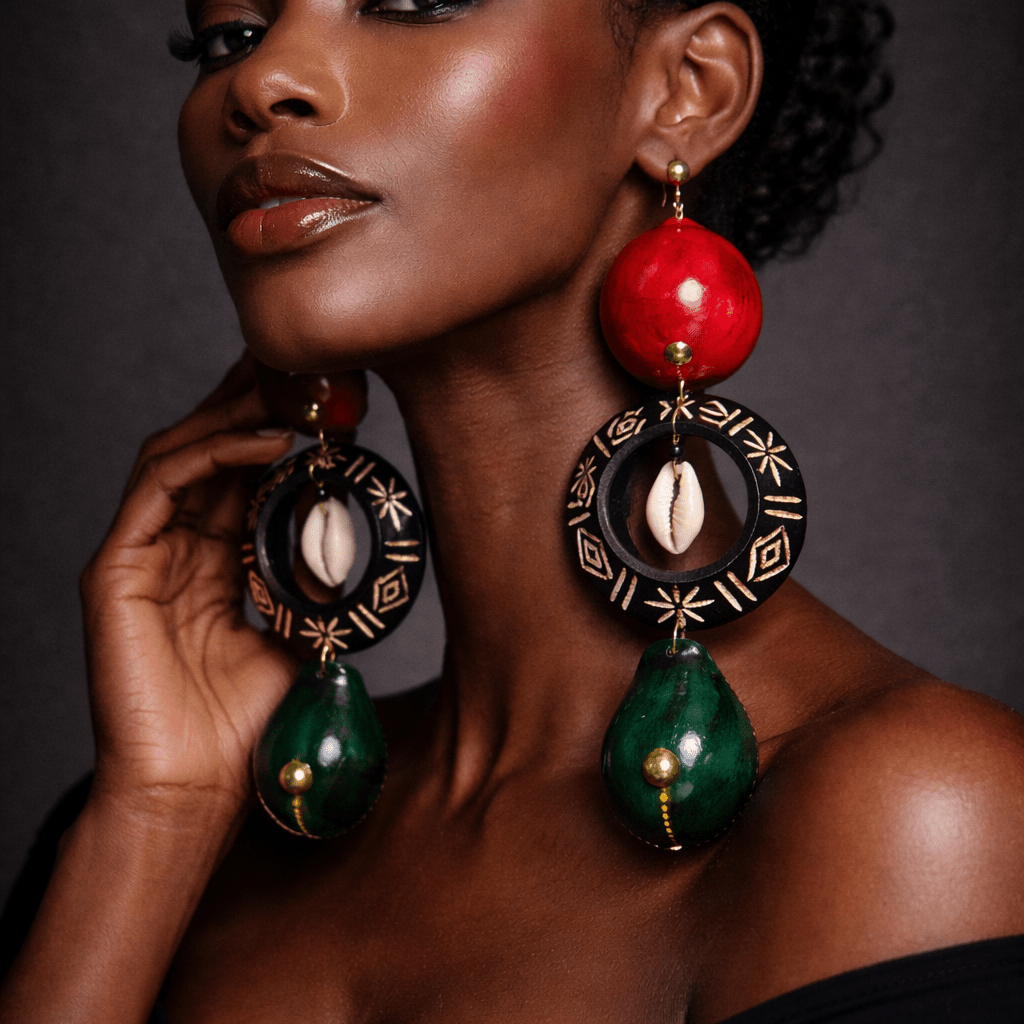 Mixed Colors Calabash Tribal Expressions Earrings - Trufacebygrace