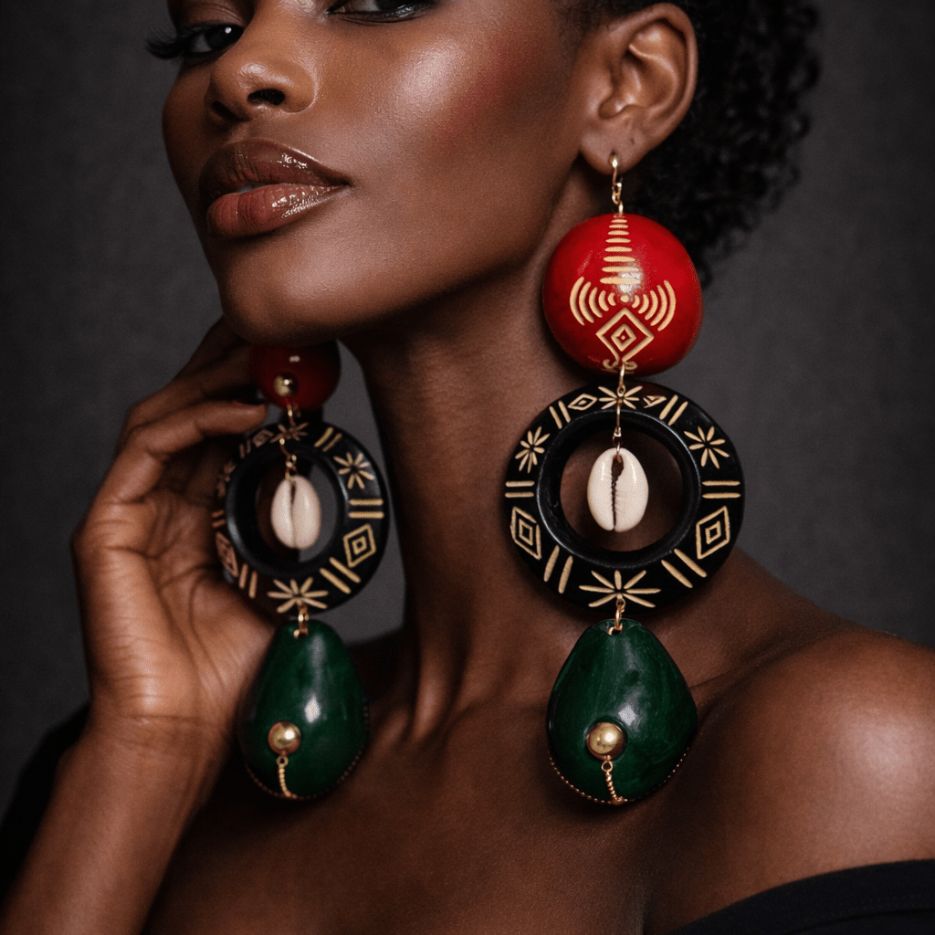 Mixed Colors Calabash Tribal Expressions Earrings - Trufacebygrace
