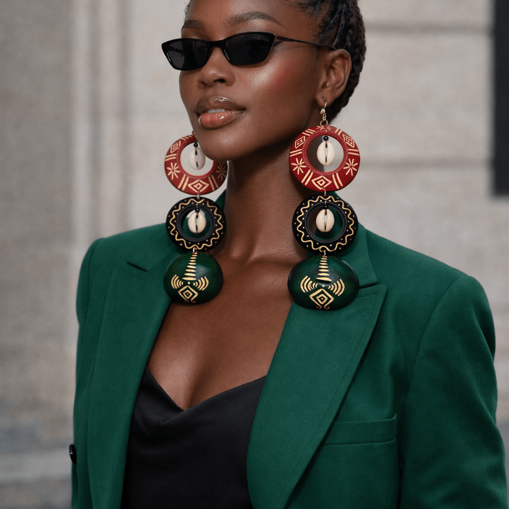 Mixed Colors Calabash Tribal Expressions Earrings - Trufacebygrace
