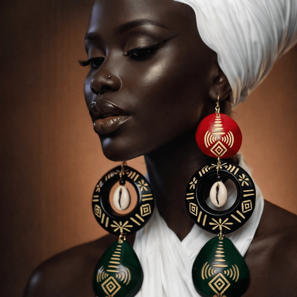 Mixed Colors Calabash Tribal Expressions Earrings - Trufacebygrace