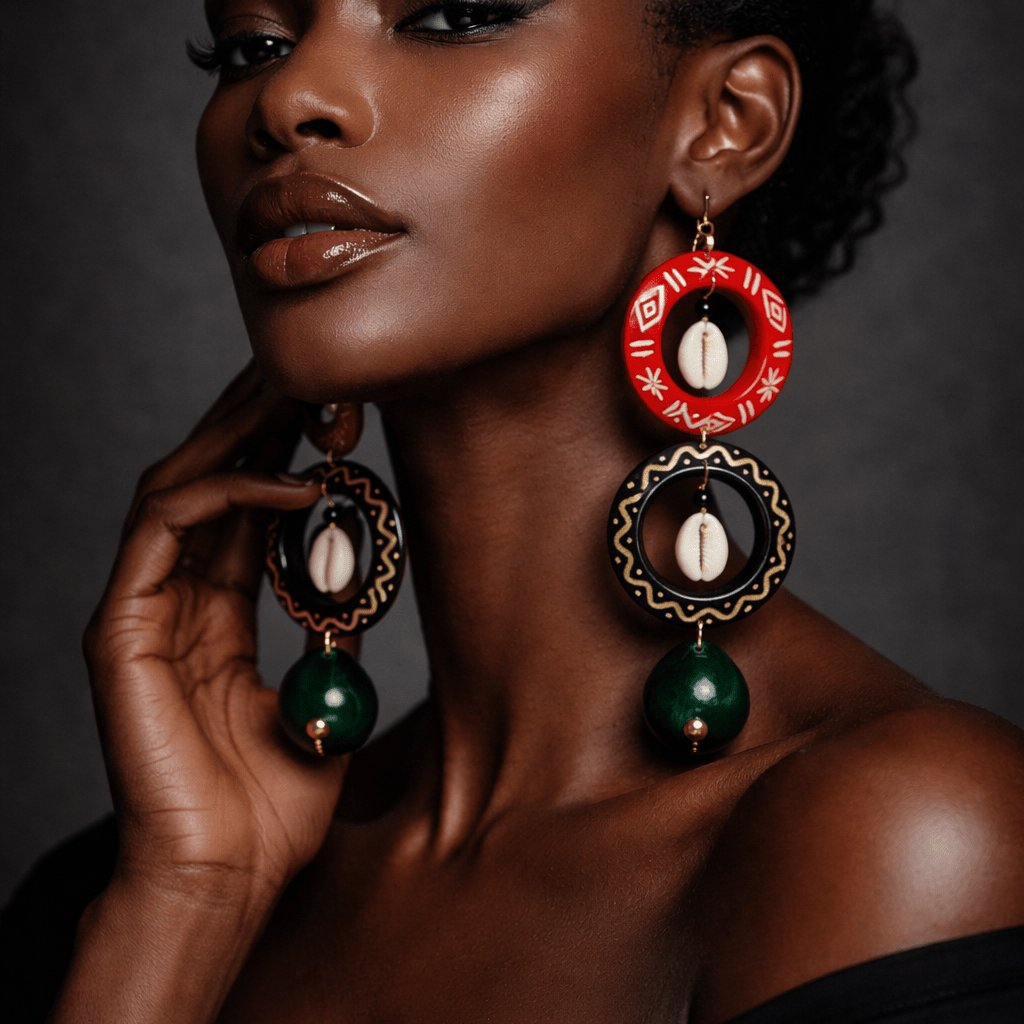 Mixed Colors Calabash Tribal Expressions Earrings - Trufacebygrace