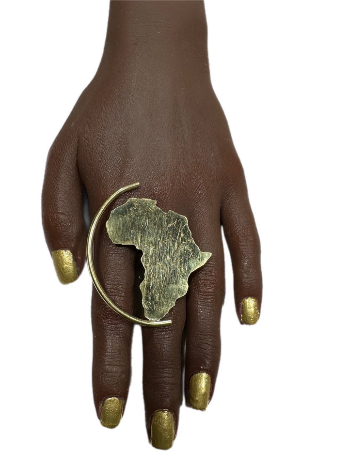 Modern Half circle Africa Map Ring - Trufacebygrace