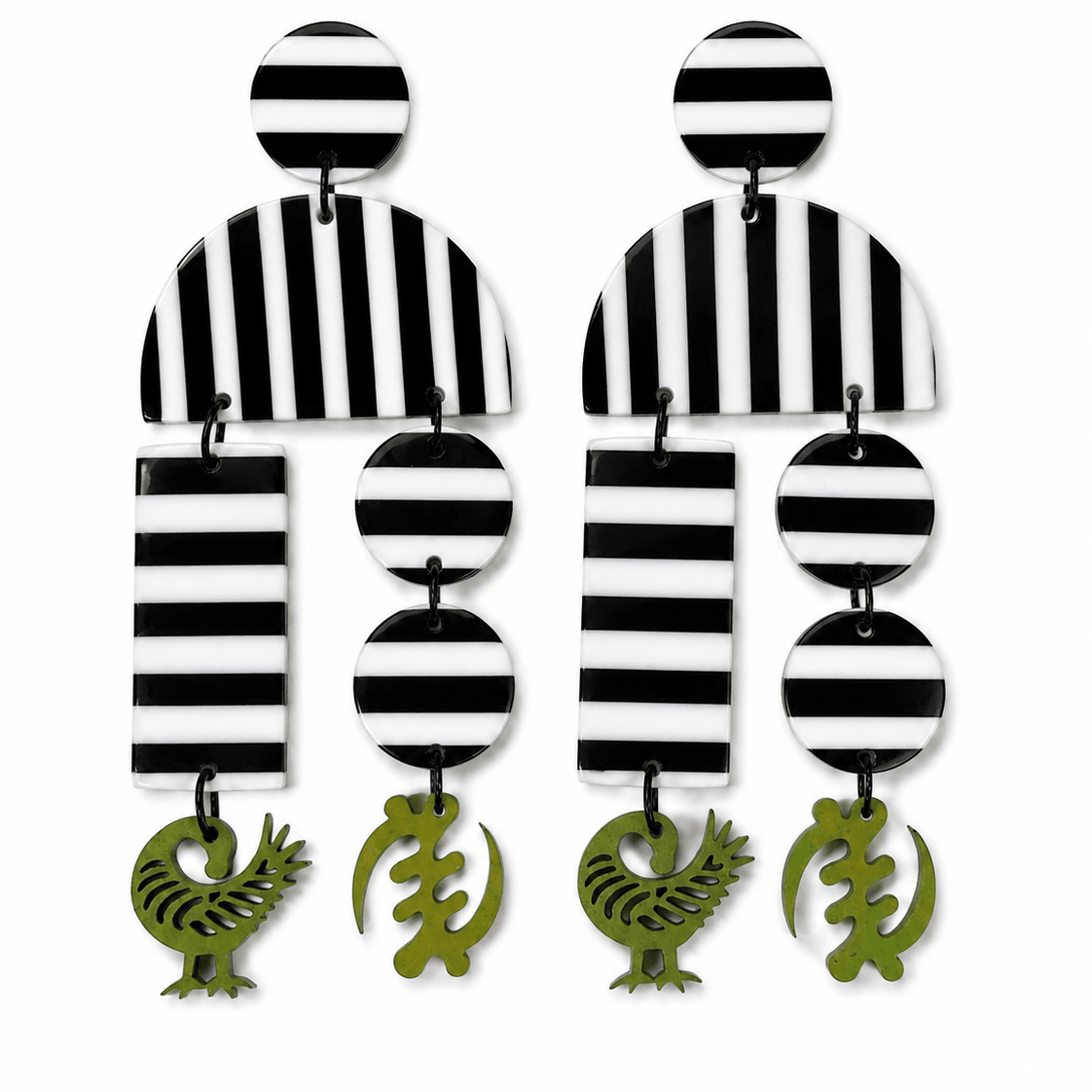 Monochrome Adinkra Earrings - Trufacebygrace