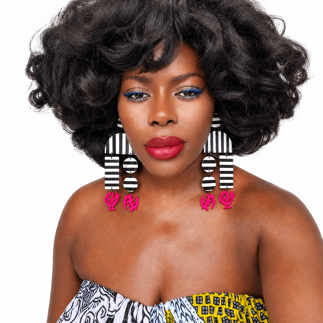 Monochrome Adinkra Earrings - Trufacebygrace
