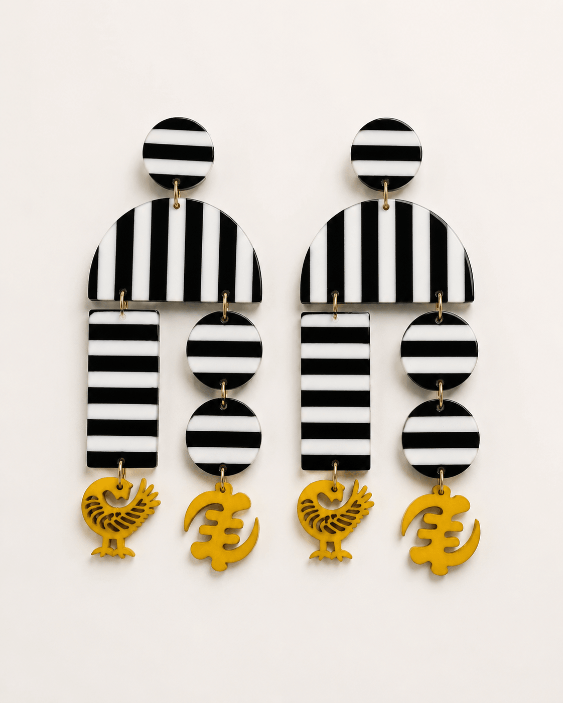 Monochrome Adinkra Earrings - Trufacebygrace