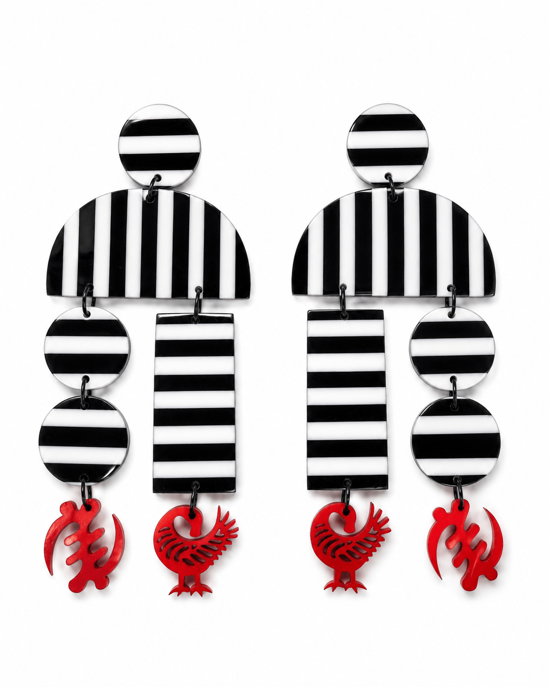 Monochrome Adinkra Earrings - Trufacebygrace