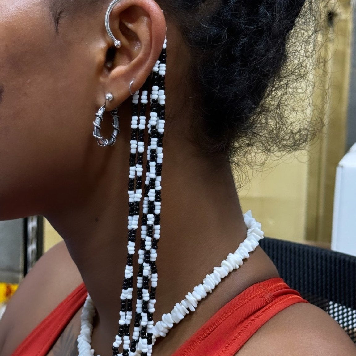 Monochrome Cascade Ear Cuff - Trufacebygrace