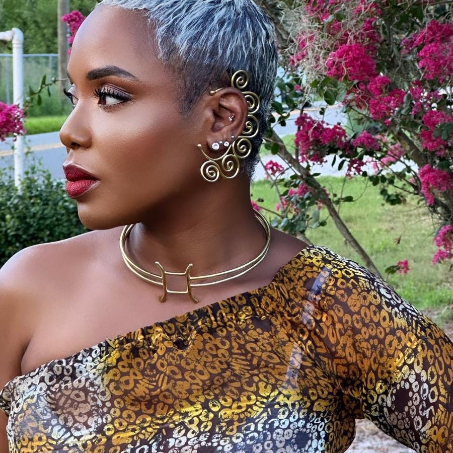 Mrembo Spiral brass Ear Cuff - Trufacebygrace