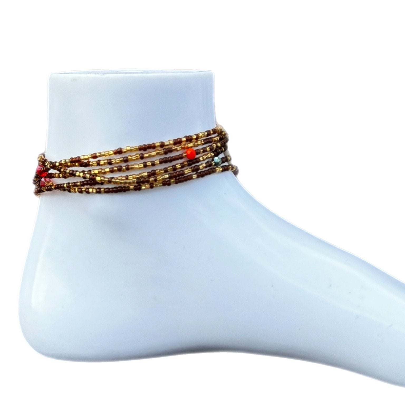 Multi Layer Beaded Anklet - Trufacebygrace