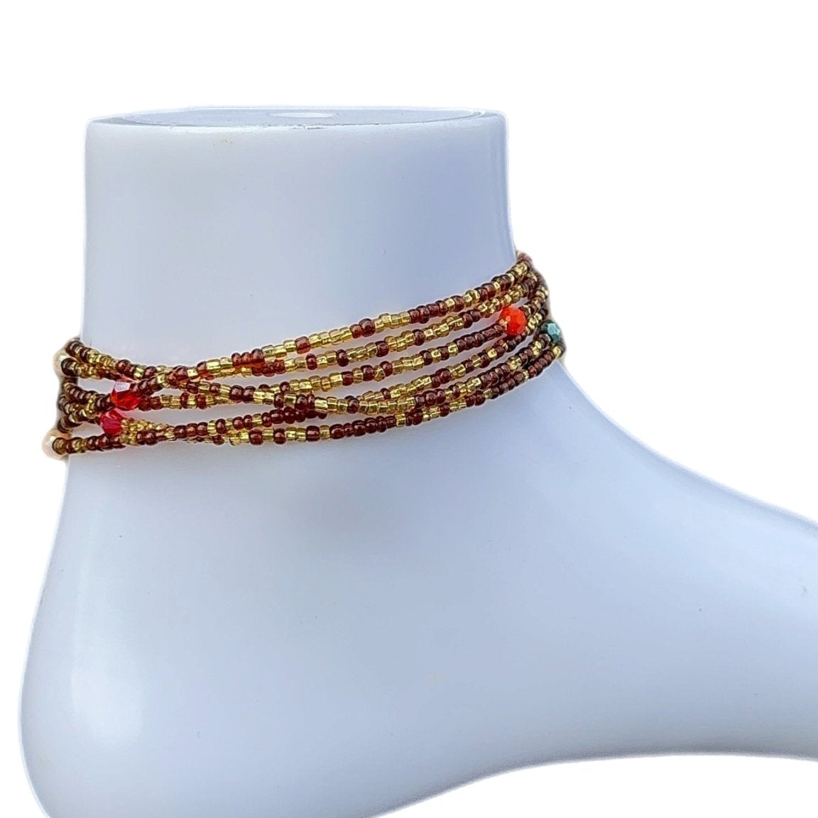 Multi Layer Beaded Anklet - Trufacebygrace
