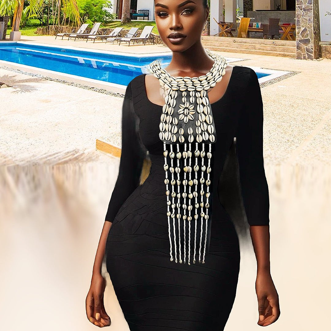 Musa Waterfall Cowry Shell Necklace - Trufacebygrace