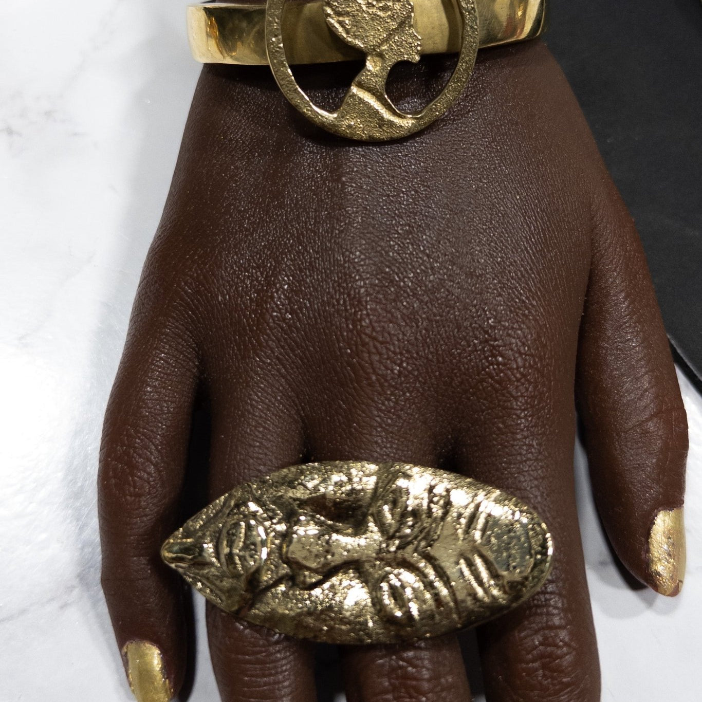 Nanimbi Brass Mask Ring - Trufacebygrace