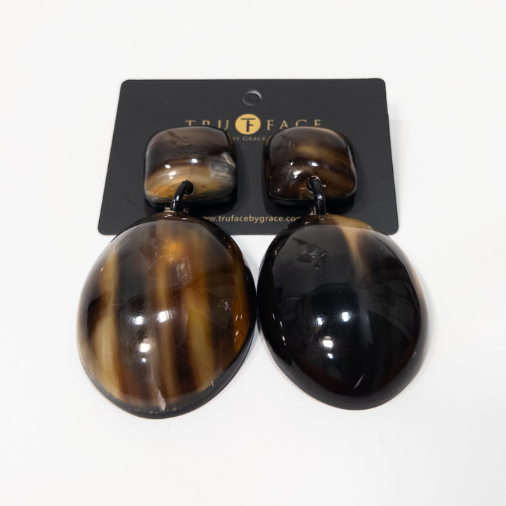 Natural Series: Afro Color POP Horn Drop Earrings - Trufacebygrace