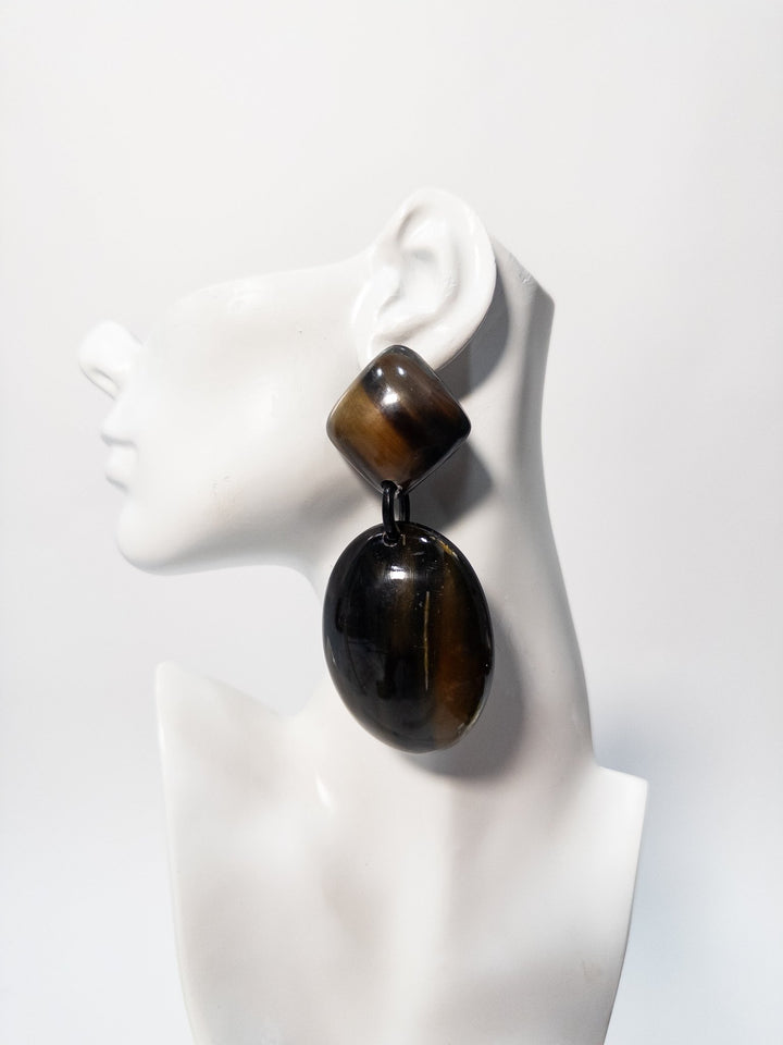 Natural Series: Afro Color POP Horn Drop Earrings - Trufacebygrace