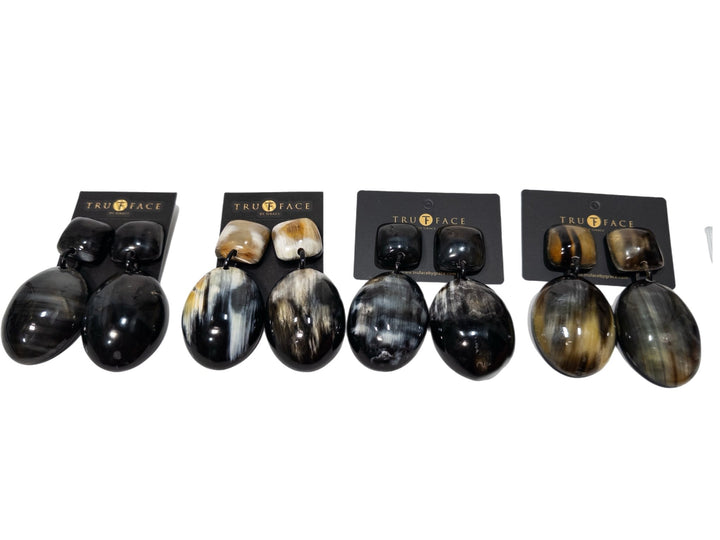 Natural Series: Afro Color POP Horn Drop Earrings - Trufacebygrace