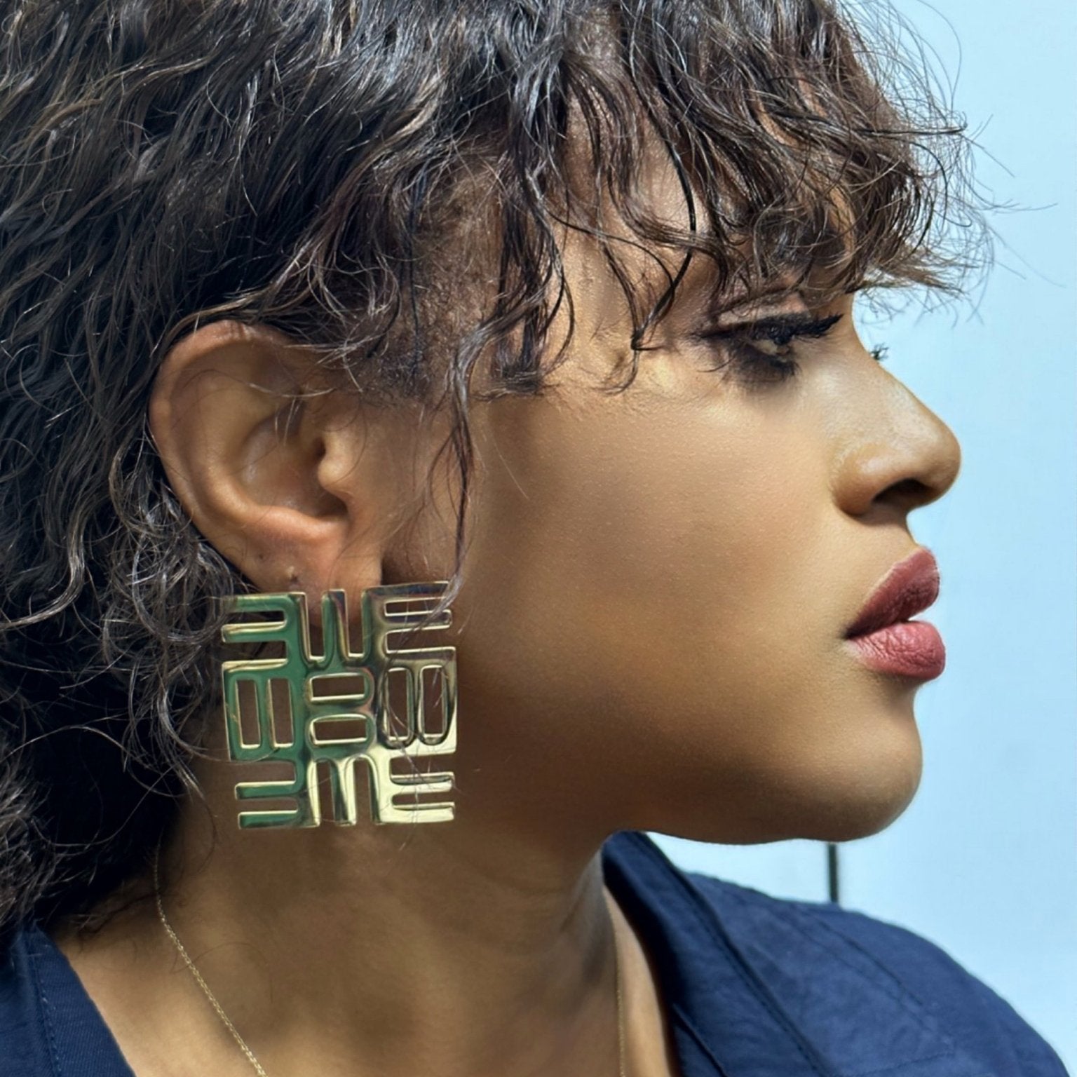 Nea Onnim No Sua A Ohu Adinkra Symbol Stud Earrings - Trufacebygrace