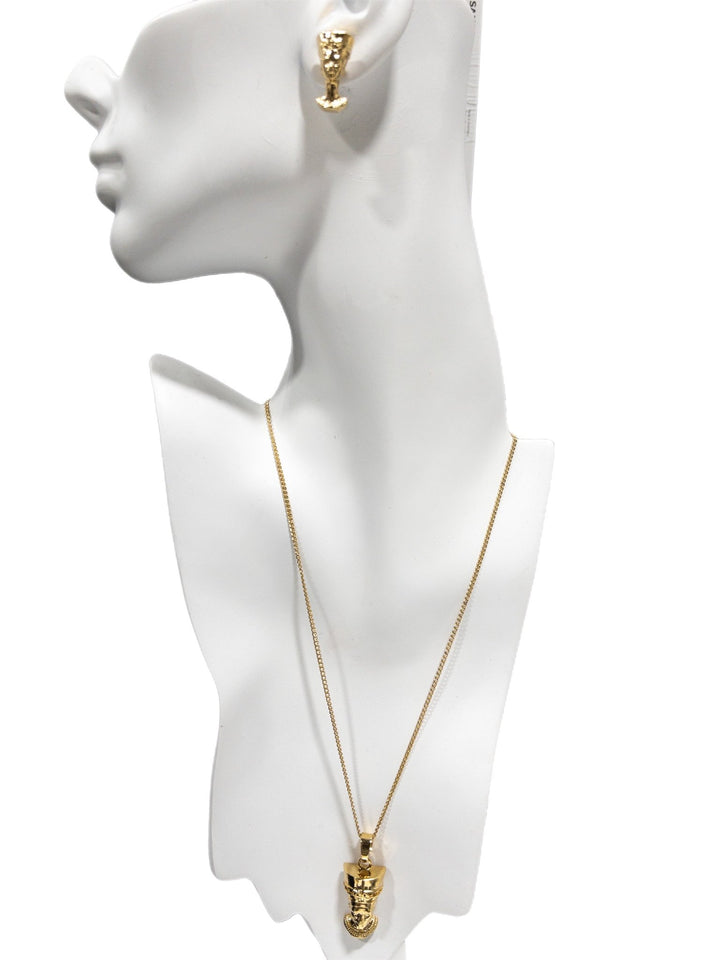 Nefertiti Head Necklace/ Earrings set - Trufacebygrace