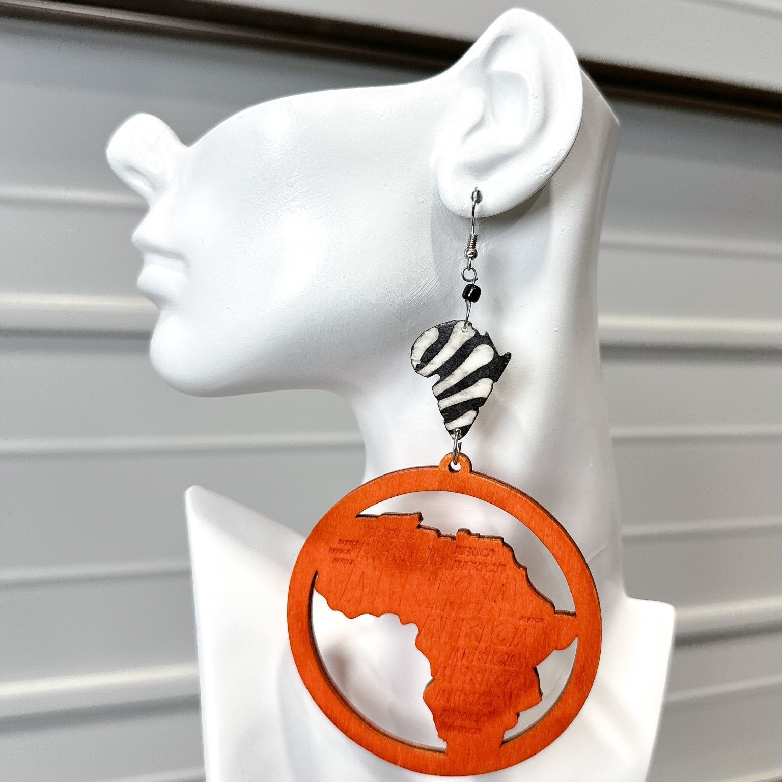 Nia African Map Earrings - Trufacebygrace