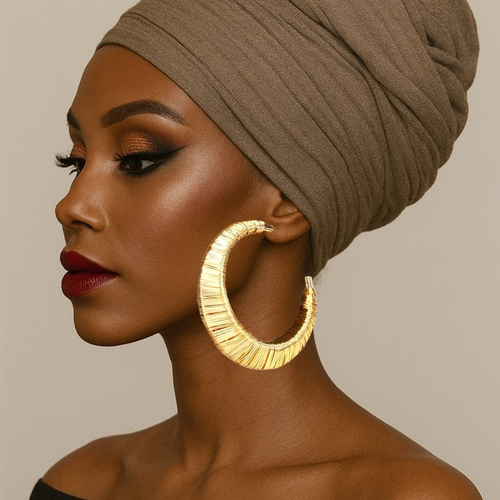 Nia Grande Wire Wrapped Hoop Earrings - Trufacebygrace