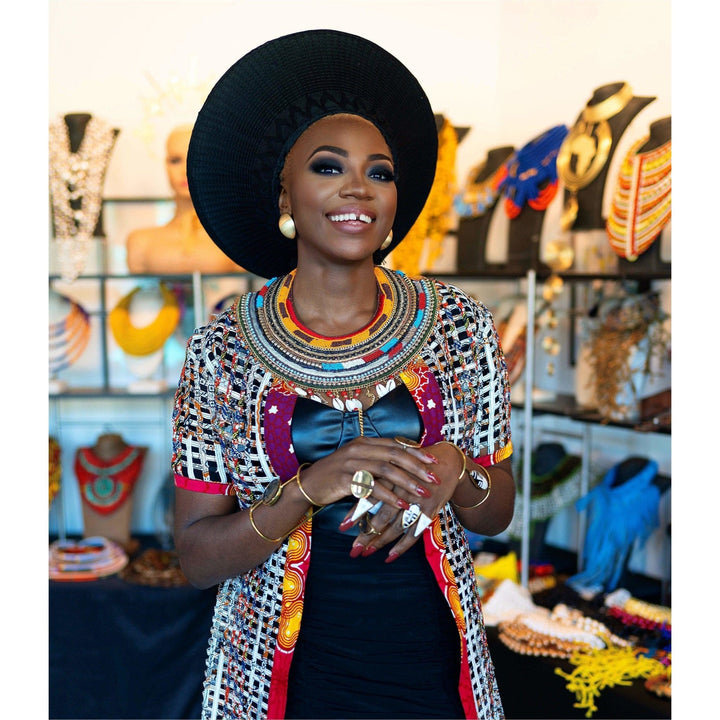 Nkonye Beaded Cowry Shell Statement Necklace - Trufacebygrace