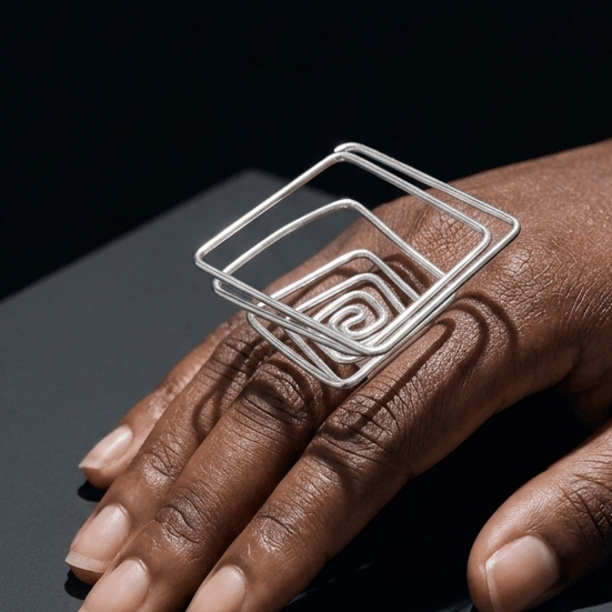Nkyinkyim Spiral Frame Ring - Trufacebygrace
