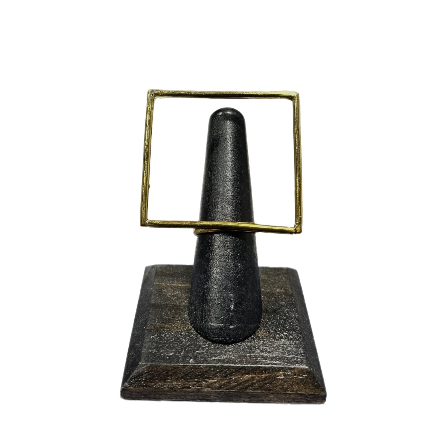Nnengi Brass Statement Geometric Rings - Trufacebygrace