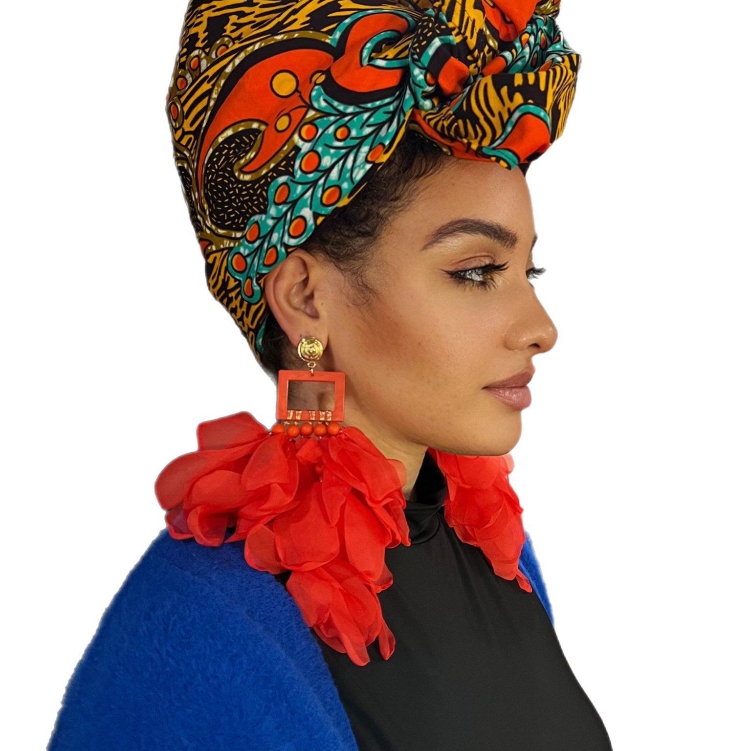 Nonso Square top flower petal earrings - Trufacebygrace