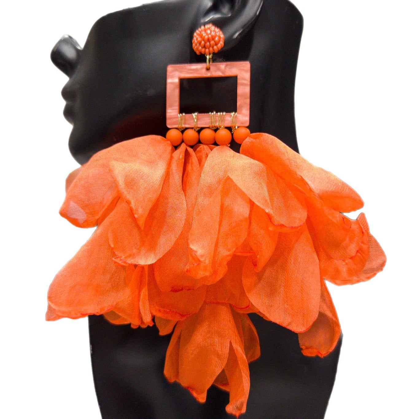 Nonso Square top flower petal earrings - Trufacebygrace