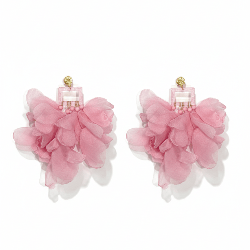 Nonso Square top flower petal earrings - Trufacebygrace