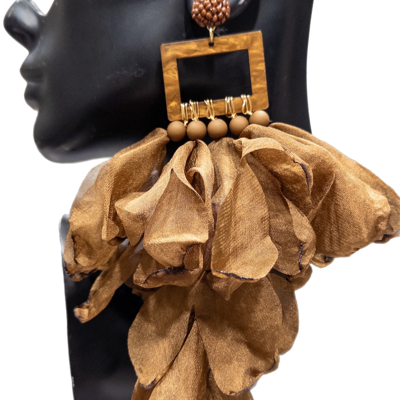 Nonso Square top flower petal earrings - Trufacebygrace