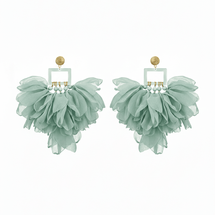 Nonso Square top flower petal earrings - Trufacebygrace