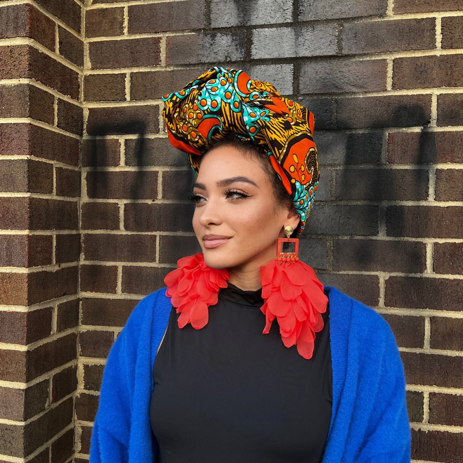Nonso Square top flower petal earrings - Trufacebygrace