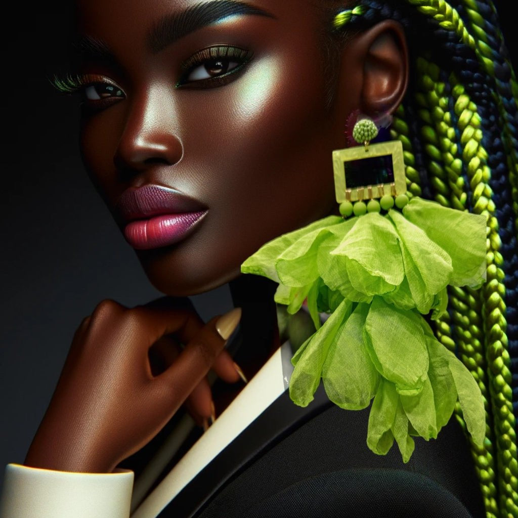 Nonso Square top flower petal earrings - Trufacebygrace