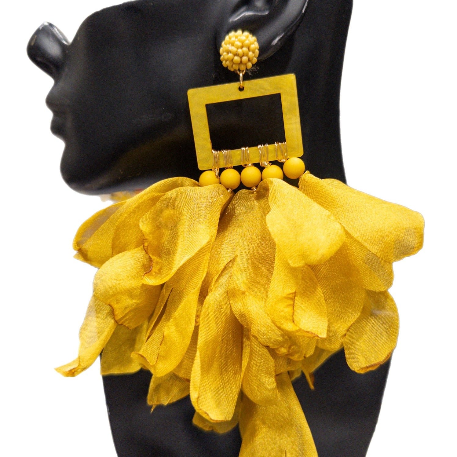 Nonso Square top flower petal earrings - Trufacebygrace