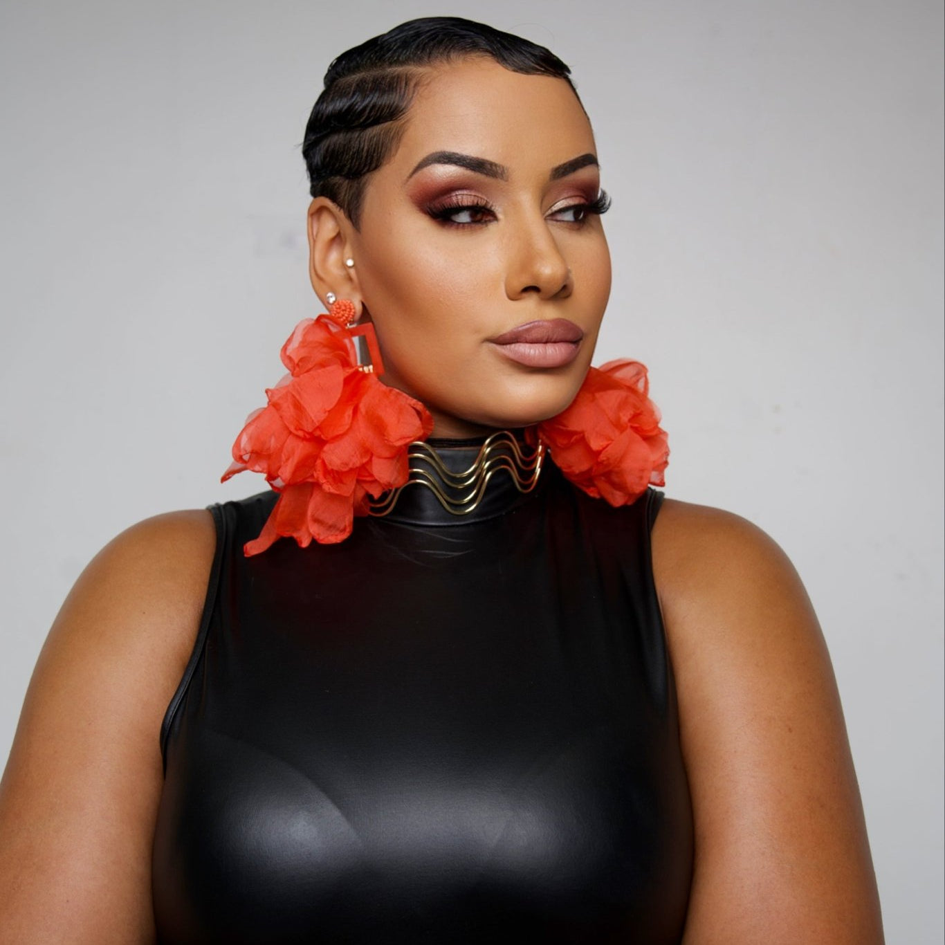 Nonso Square top flower petal earrings - Trufacebygrace