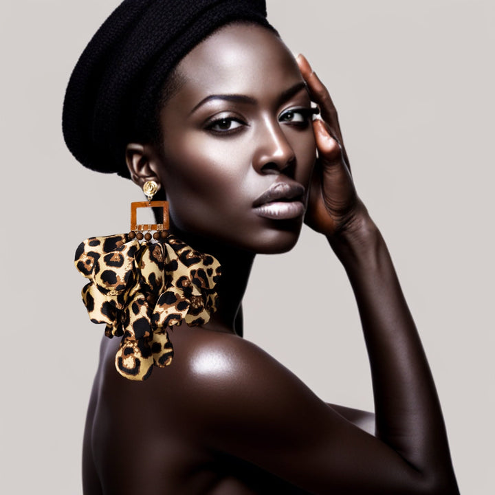 Nonso Square Top Flower Petal Earrings - Prints - Trufacebygrace