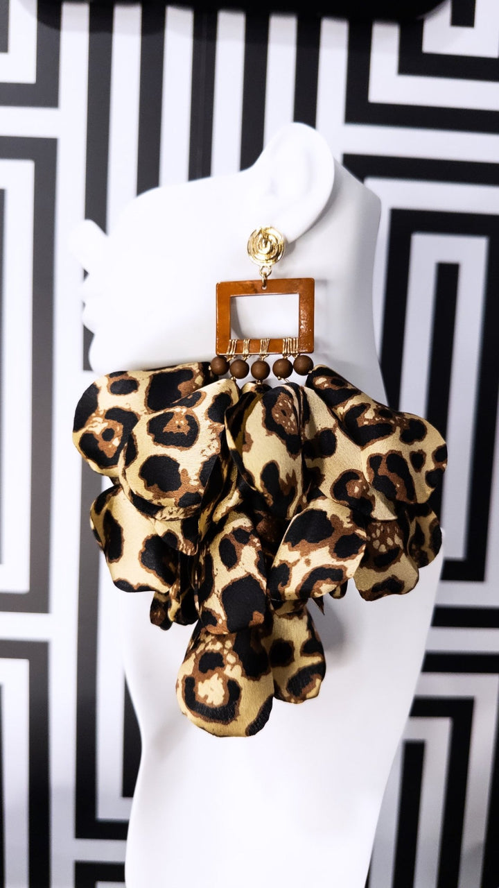 Nonso Square Top Flower Petal Earrings - Prints - Trufacebygrace